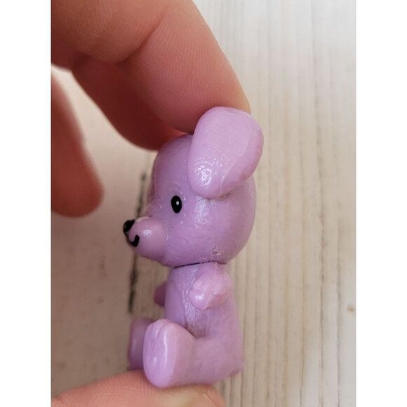 Mini purple teddy bear dog doll accessory toy figure - Picture 3 of 4